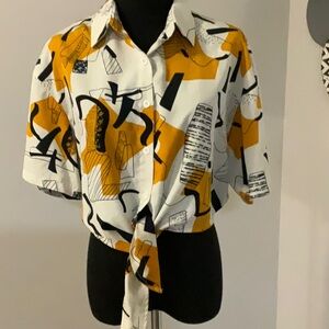 NWOT SHEIN Graphic 3/4 Sleeve Top - Size Large
